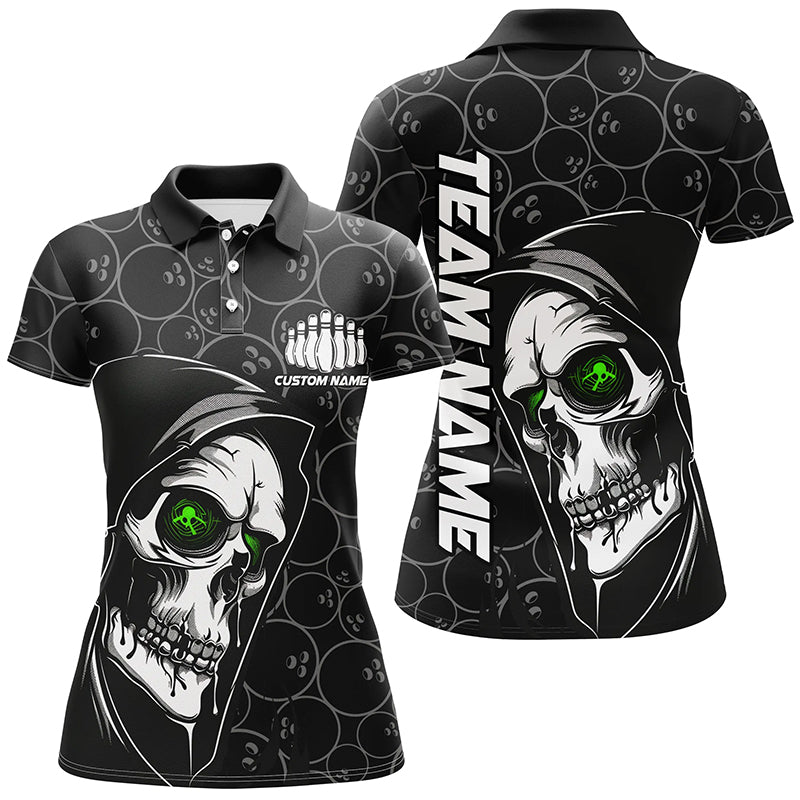 
Custom Halloween Skull Bowling Shirts for Women - Personalized Green Bowling League Tops
 I7080