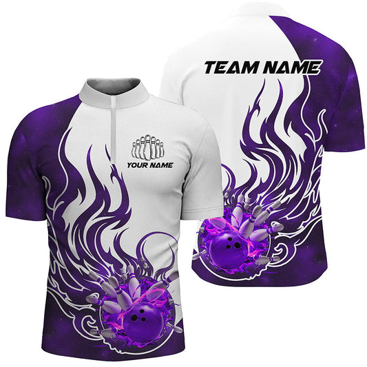 
Men's Galaxy Custom Purple Flame Bowling Team Shirts - Bowling Uniforms
 I7086