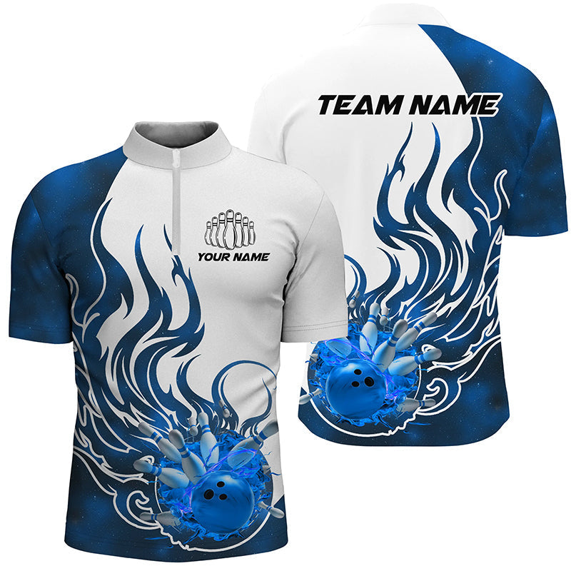 
Custom Blue Flame Bowling Shirts for Men | Galaxy Bowling Team Uniforms | Durable, Breathable Fabric
 I7087