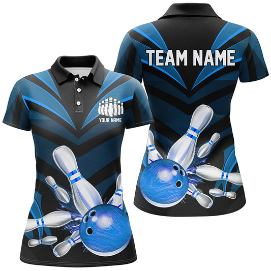 
Blue Bowling Jersey - Custom Women's Strike Team Shirt, Comfortable Bowling Uniform
 I7106