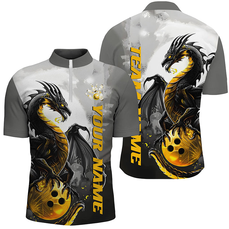 
Custom Dragon Bowling Shirts for Men - Black and Gold Team Apparel
 I7058