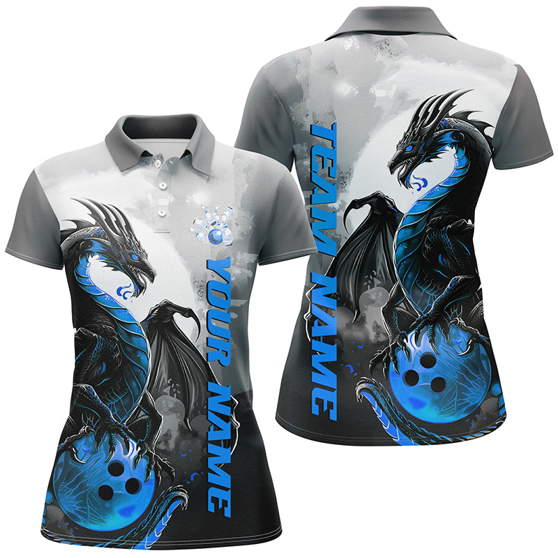 
Custom Dragon Bowling Shirts for Women - Black and Blue Team Apparel
 I7059