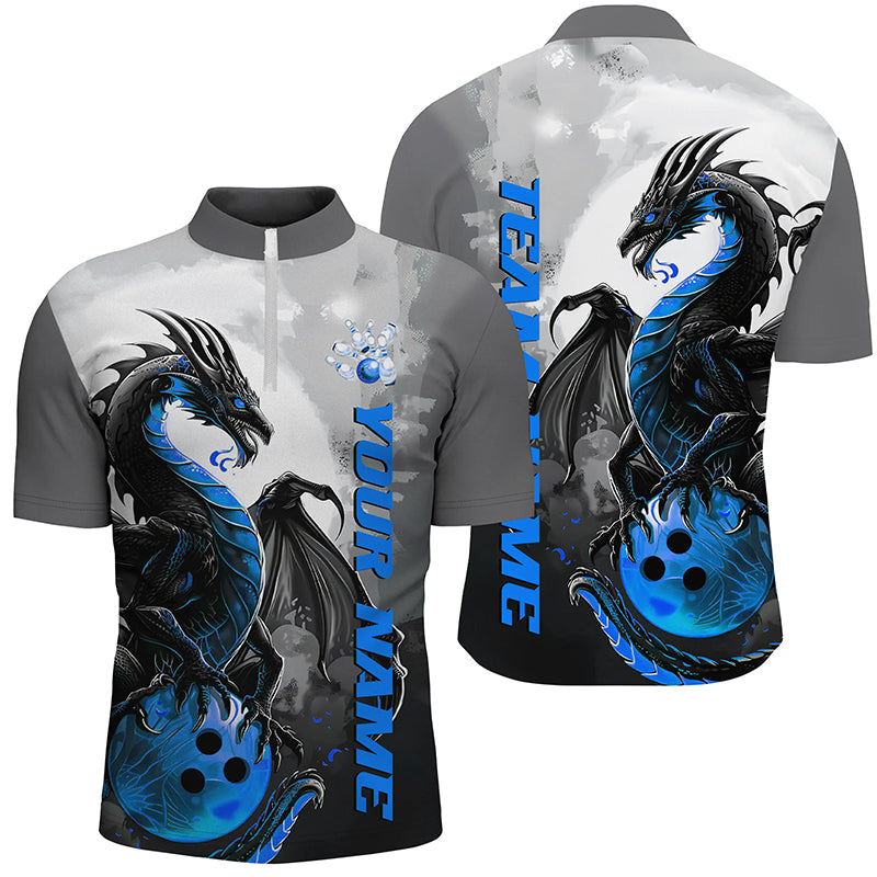 
Custom Dragon Bowling Shirts for Men - Black and Blue Team Apparel
 I7059