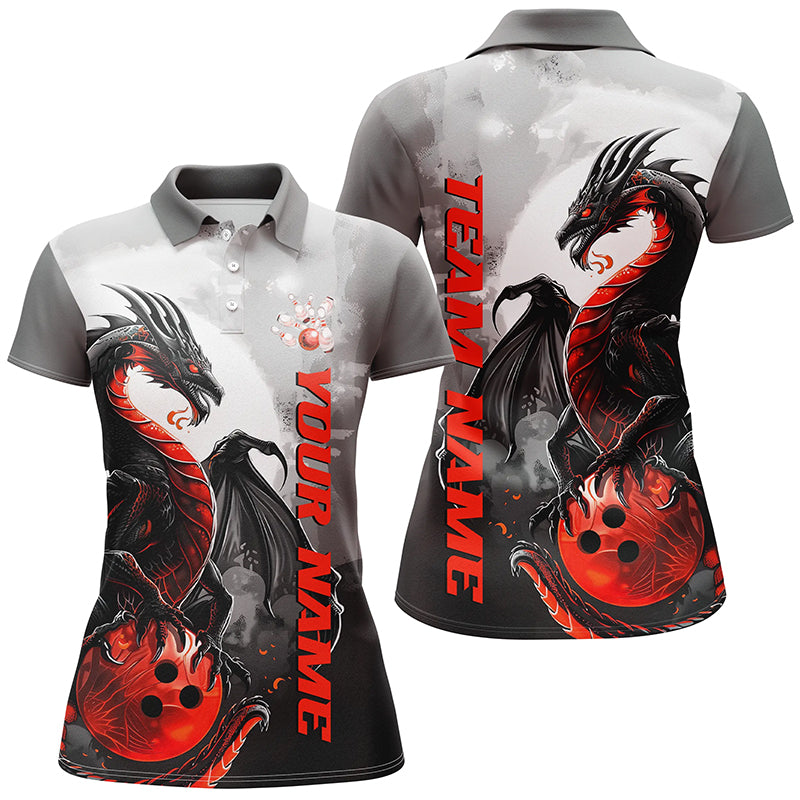 
Custom Dragon Bowling Shirts for Women - Black and Red Team Apparel
 I7060