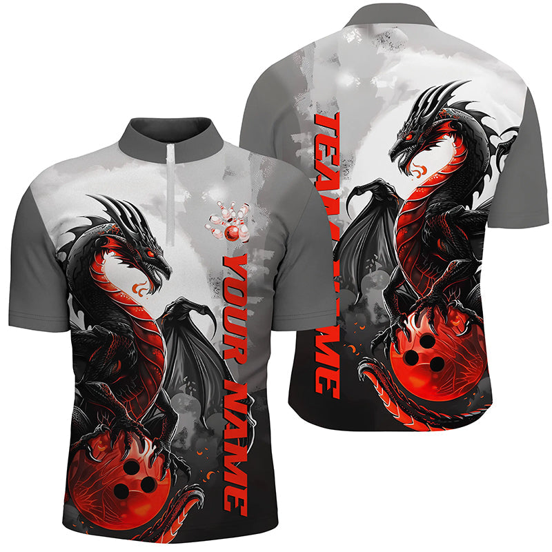 
Men's Custom Dragon Bowling Shirts - Black and Red Team Apparel
 I7060