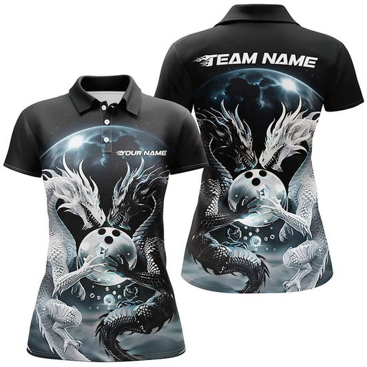 
Custom Black And White Dragon Bowling Shirt for Women – Perfect for Bowling League Outfits
 I7064