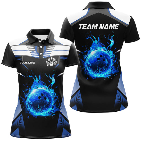 
Custom Women's Bowling Shirts - Black and White Flame Design, Team League Jerseys, Perfect Bowling Gifts
 N8230