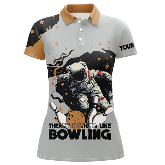 
Custom Women’s Bowling Team Shirt - Bowling Astronaut in Space Graphic Outfit, Comfortable Fit, Various Sizes
 N8256