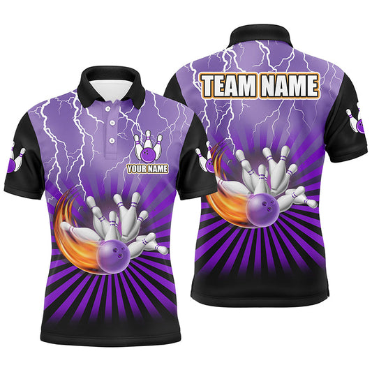 Men's Custom Lightning Storm Vintage Bowling Team Jersey - Purple, Perfect Gift for Bowlers
N8283