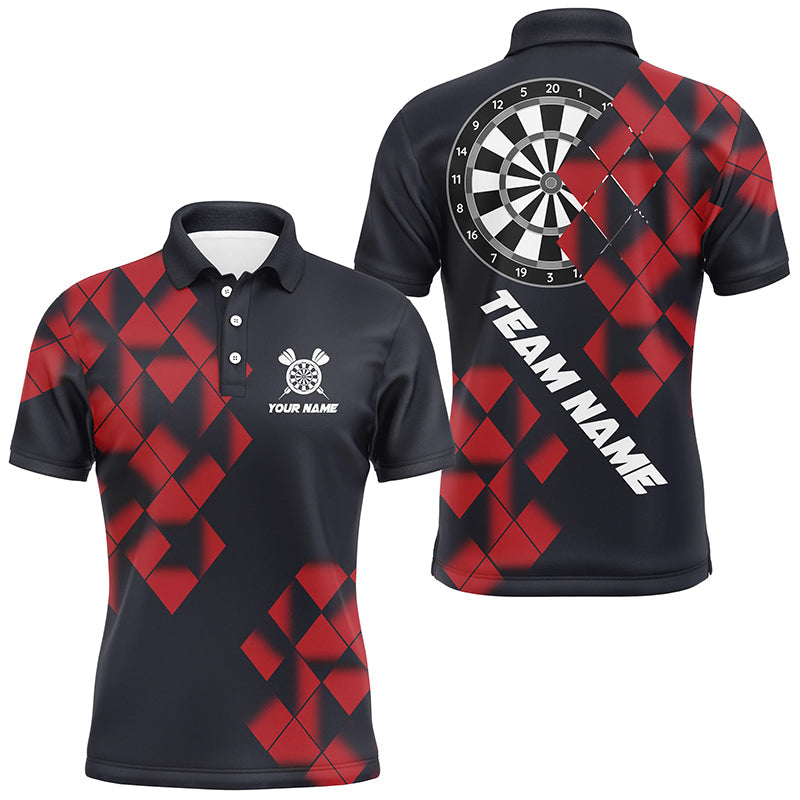 Personalized Black and Red Printed Dart Shirts for Men | Custom Cool Dart Jerseys for Teams N9000