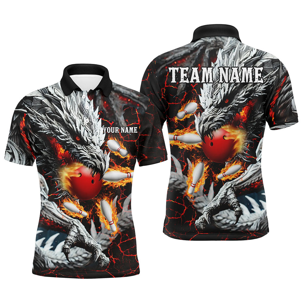 
Red Magma Men's Dragon Flame Bowling Team Shirt | Custom League Jersey | Comfortable Bowler Outfit
 N8252