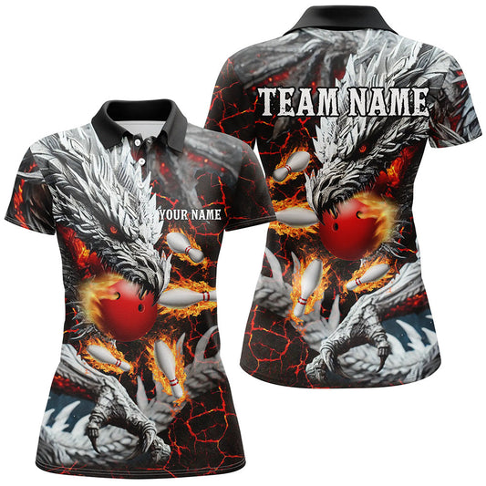 
Red Magma Custom Dragon Flame Bowling Shirts for Women - Team Jerseys for Bowling League - Stylish Bowler Outfit
 N8252