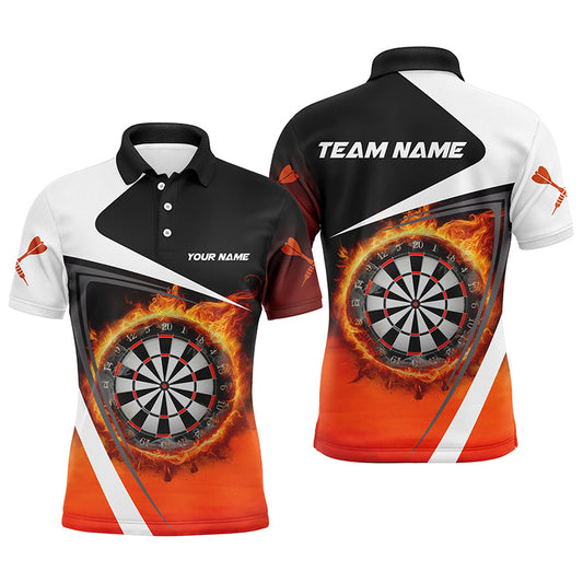 Men's Flame Dartboard Polo Shirt V1083