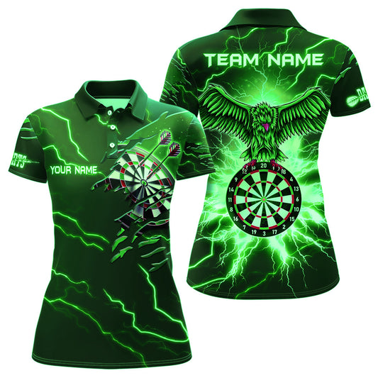 Custom Thunder Green Eagle Dart Polo Shirts - Personalized Women's Dart Team Shirts V1143