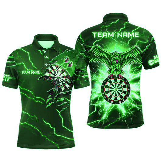 Thunder Green Eagle Dart Polo Shirts - Custom Dart Shirts for Men | Dart Team Shirts V1143