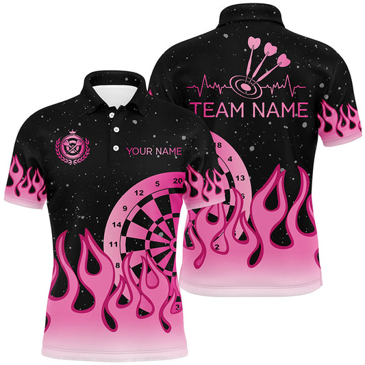 Men's Pink Flame Dartboard Polo Shirt T1400