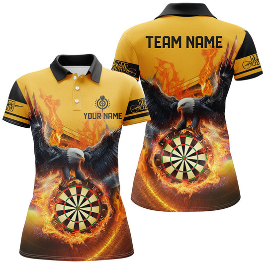 Yellow 3D Eagle Dart Women's Polo T1293