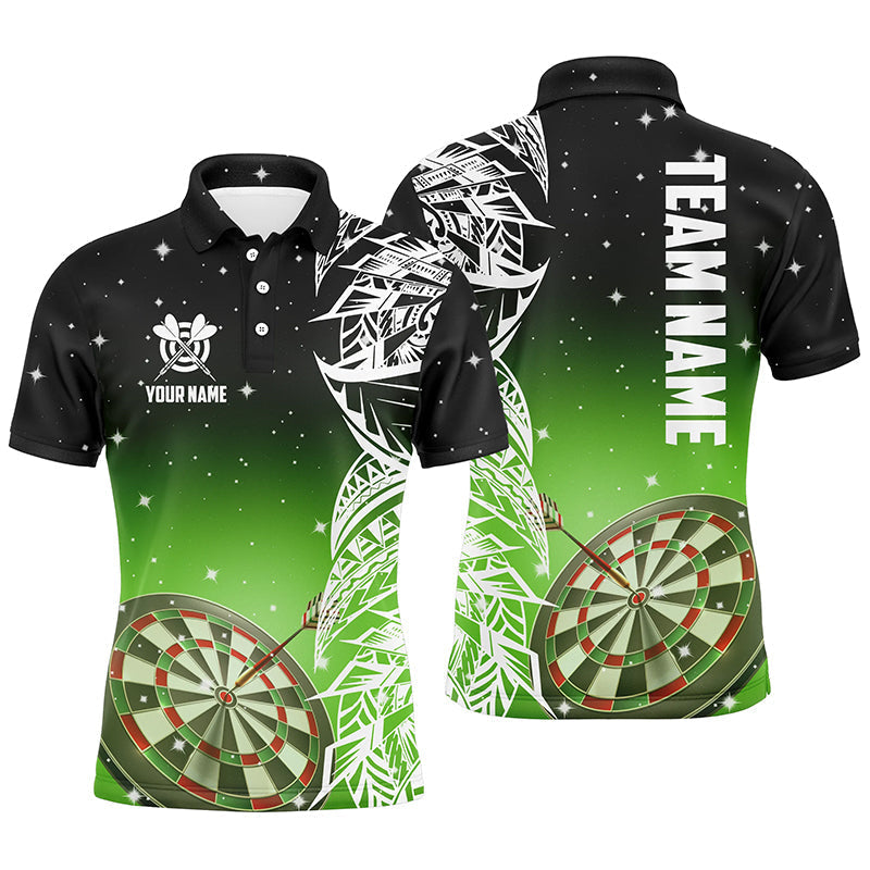 Custom Dart League Shirts - Personalized 3D Dart Board Green Men Polo Shirt T1200