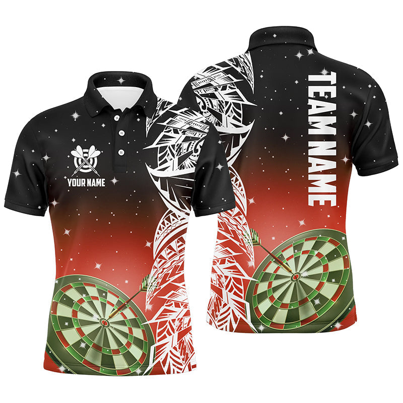 Custom Red 3D Dart Board Men's Polo Shirt - Personalized Dart League Jersey T1202