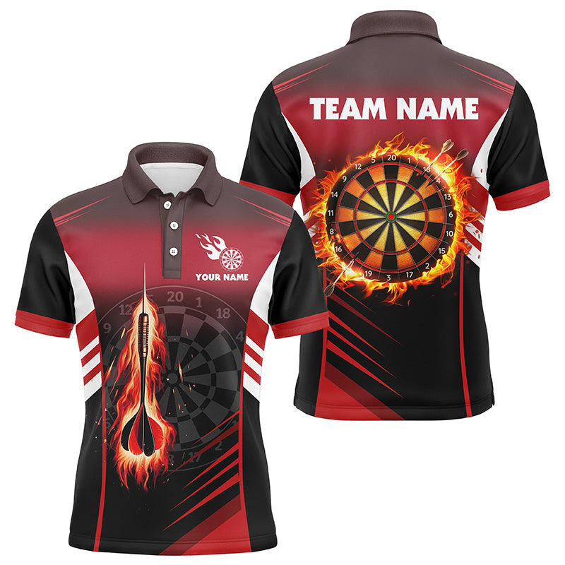 Men's Red Flame Darts Polo Shirt T1406