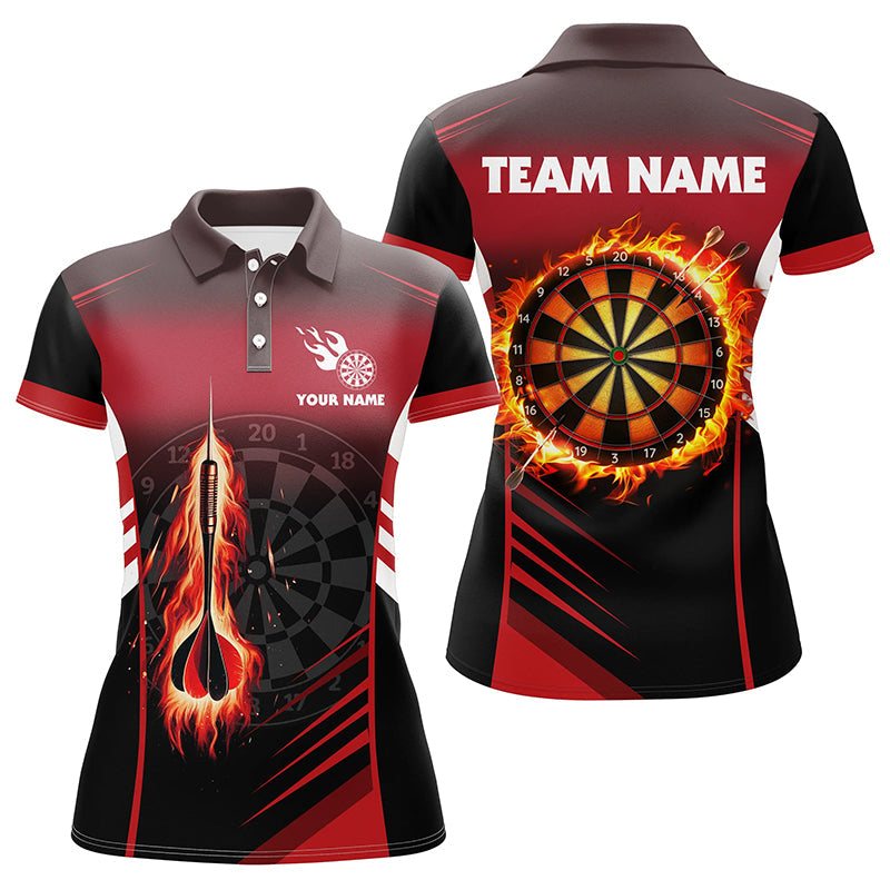 Women's Red Fire Arrow Darts Polo Shirt T1406