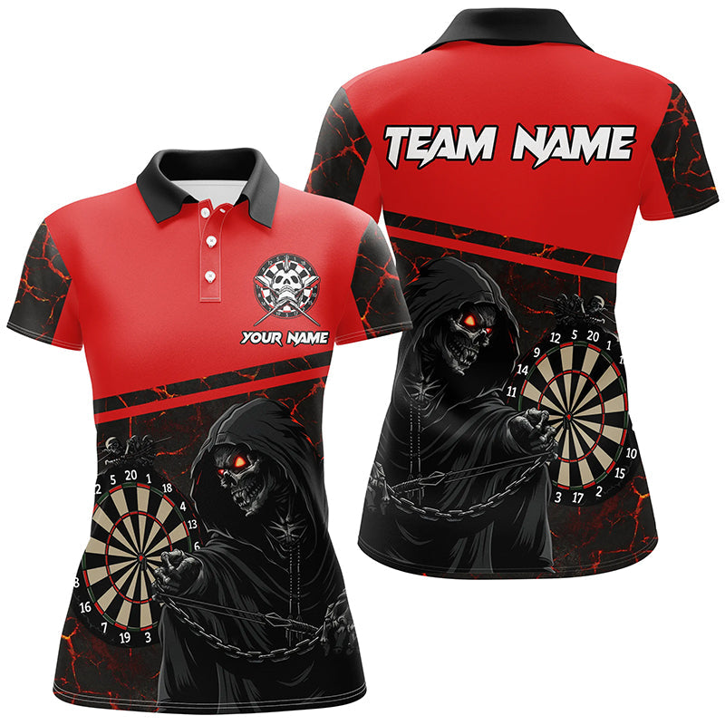 
Personalized Skeleton Darts Polo & Quarter-Zip Shirts for Women - Custom Red Cool Darts Jerseys
 T1983