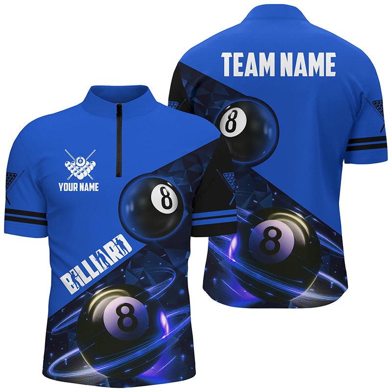 Uniform Rakers Billiard Blue Billiard Pool Jersey for Men - Custom Team League Uniform - 8 Ball ...
