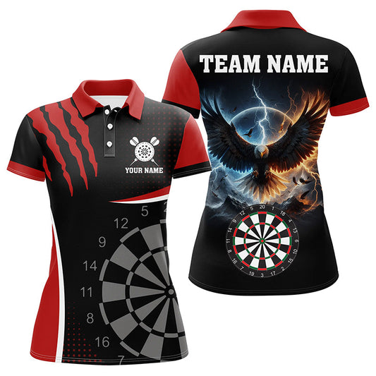 Women's Red Thunder Lightning Eagle Darts Polo Shirt T1260