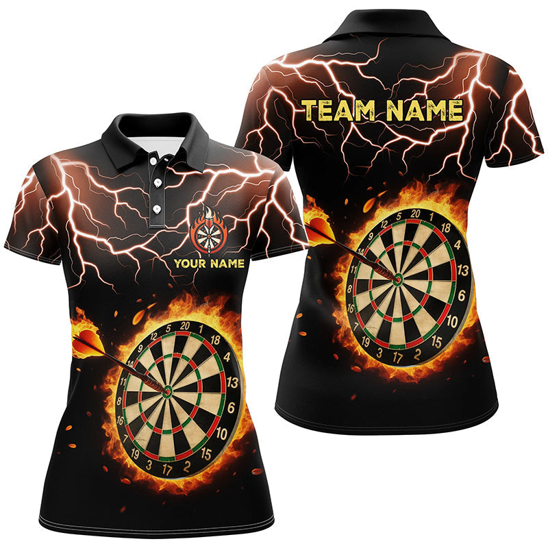 Personalized Thunder Lightning Dart Polo Shirts - Custom Women Darts ...