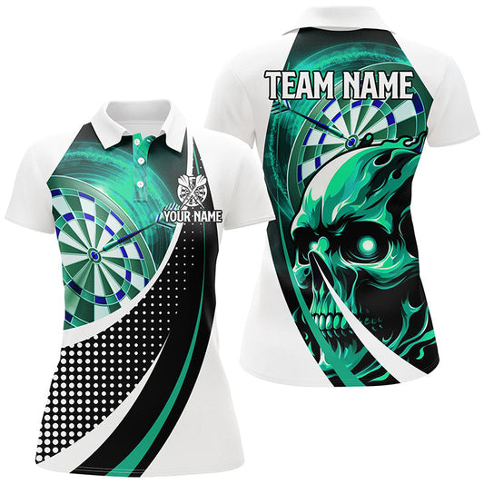 
Personalized Turquoise Skull Dartboard Shirts for Women - 3D Printed Team League Darts Jerseys
 T2263