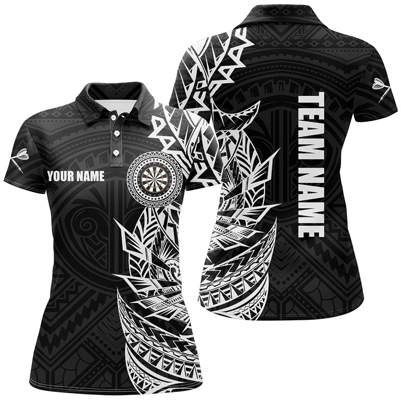 Personalized Black and White Tribal Darts Polo & Quarter Zip Custom Dart Shirts for Women T2782