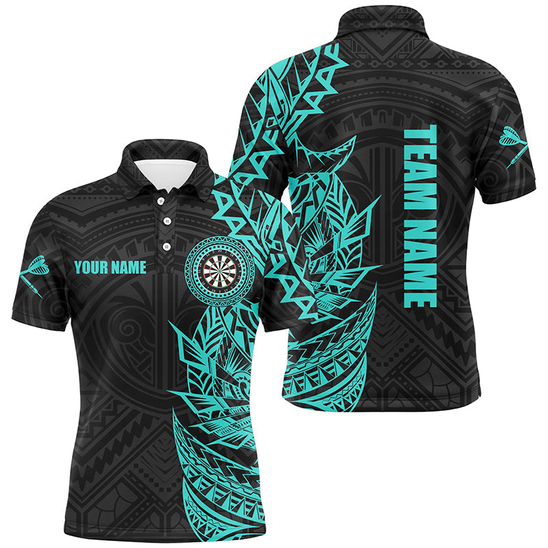 Personalized Turquoise Tribal Darts Polo & Quarter Zip Custom Dart Shirts for Men T2783