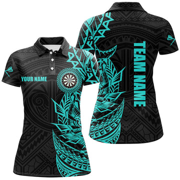 Personalized Turquoise Tribal Darts Polo & Quarter Zip Custom Dart Shirts for Women T2783