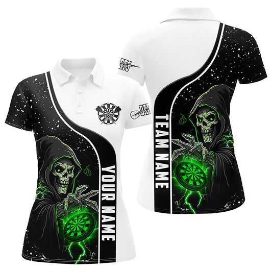 Personalized Dart Skull Grunge Women Darts Polo Shirt - Custom Team Jerseys T1272