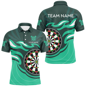 Personalized Turquoise Dart Board Flame Shirt for Men | Custom Dart Jerseys & Team Uniform T3053