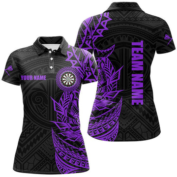 Personalized Purple Tribal Darts Polo & Quarter Zip Custom Dart Shirts for Women T3061