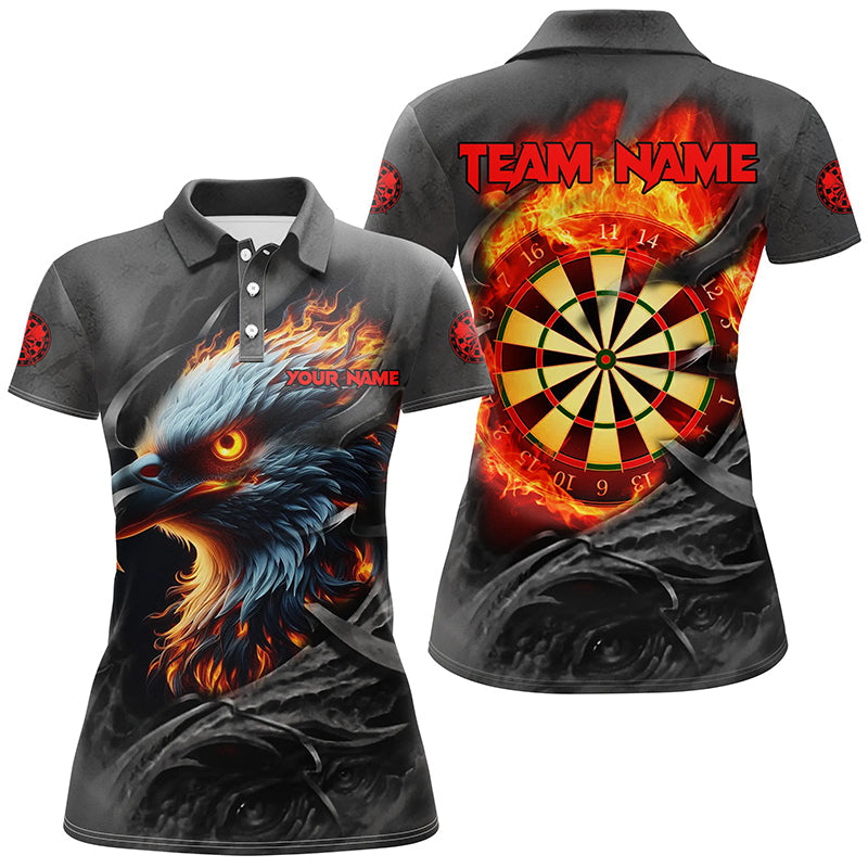 
Eagle Fire Flame Custom Darts Shirts for Women - Personalized Darts League Team Jerseys
 T2101