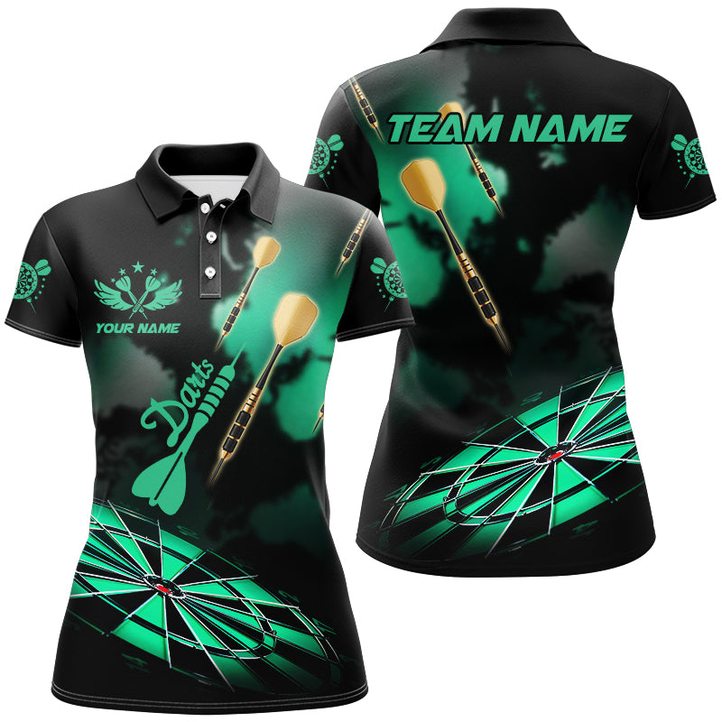 Green Dart Board Hazy Smoke Dart Shirts for Women | Custom Darts League Team Jerseys T2841