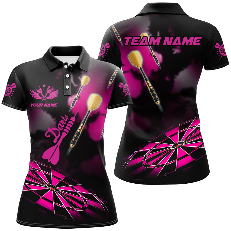 Pink Dart Board Hazy Smoke Custom Dart Shirt for Women - Darts League Team Jersey T2843