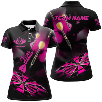 Pink Dart Board Hazy Smoke Custom Dart Shirt for Women - Darts League Team Jersey T2843