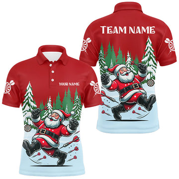 Funny Santa Print Dart Shirts for Men, Short Sleeve Christmas Dart Jerseys T2845