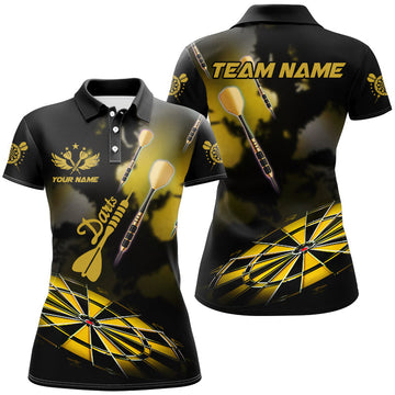 Yellow Dart Board Hazy Smoke Dart Shirt for Women - Custom Darts League Team Jersey T3069