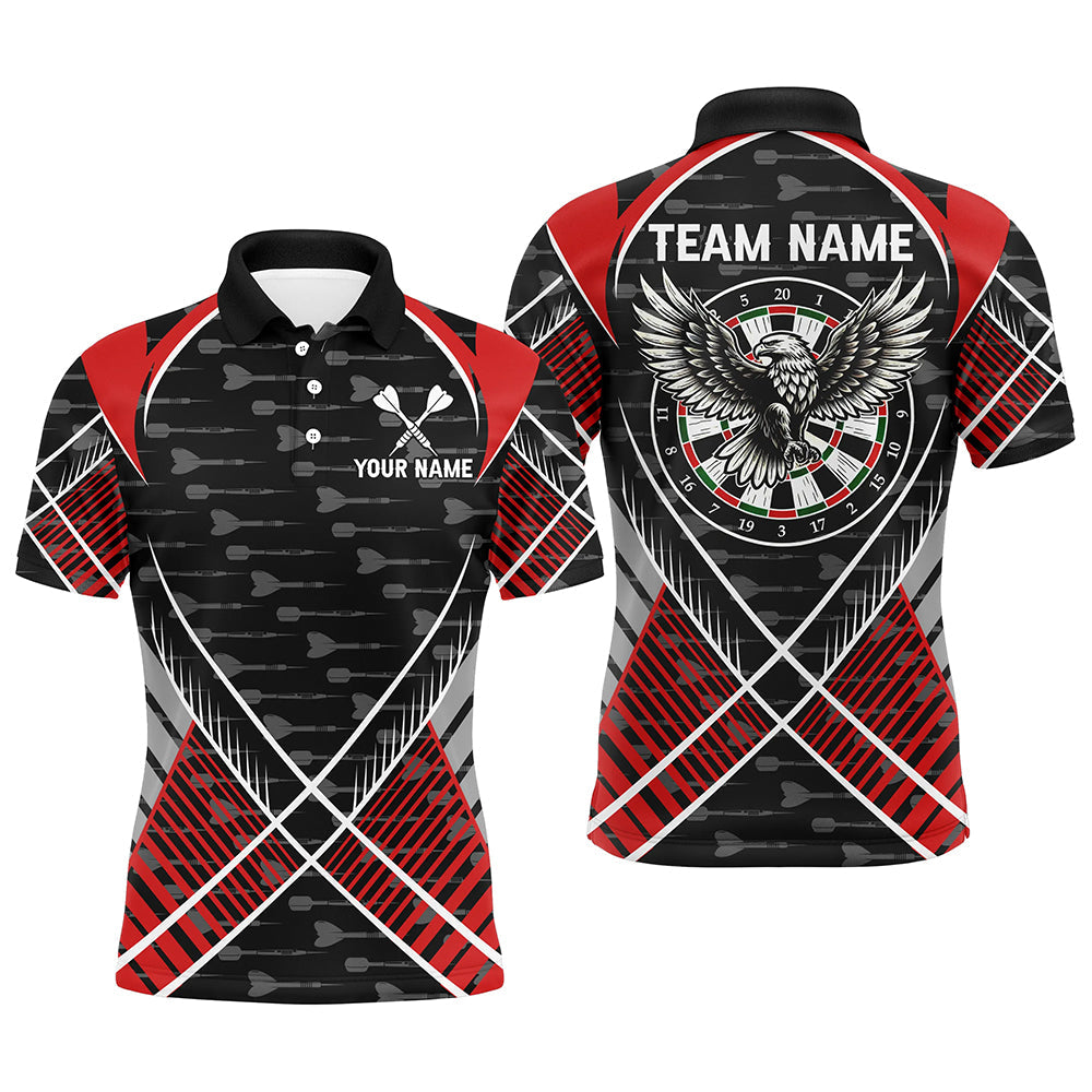 
Darts Eagle Arrow Pattern Polo & Quarter-Zip Shirts for Men, Custom Team Jerseys, Red
 T2202