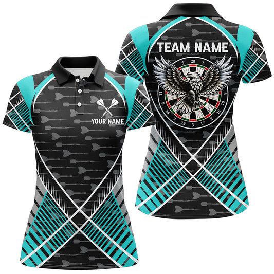 
Darts Eagle Arrow Pattern Women's Polo & Quarter-Zip Shirts, Turquoise Team Jerseys
 T2204