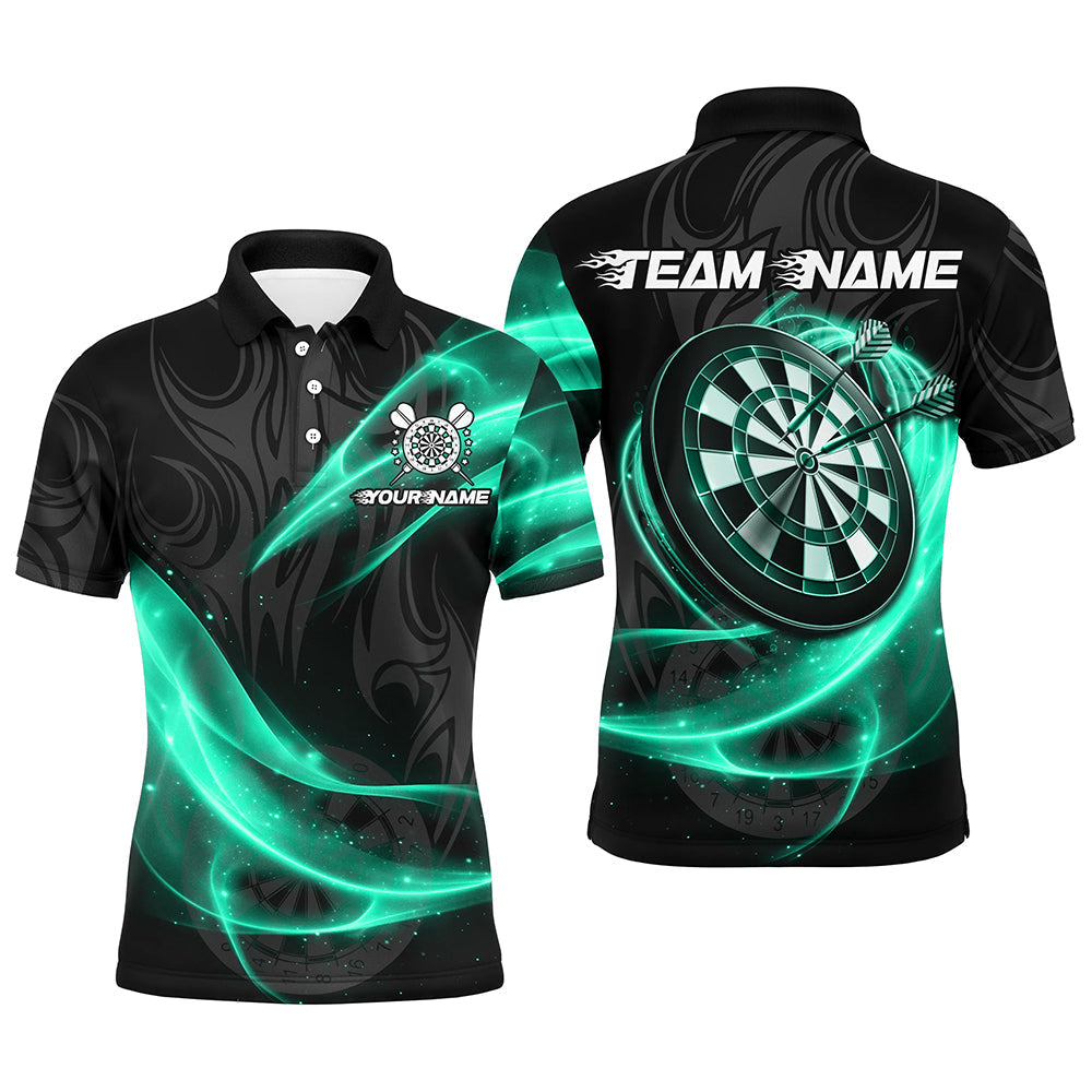 Personalized Turquoise Twinkle Light Dart Polo & 1/4 Zip Shirt for Men - Darts Jerseys Team Uniform T2984