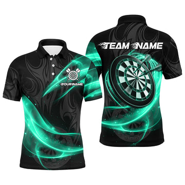 Personalized Turquoise Twinkle Light Dart Polo & 1/4 Zip Shirt for Men - Darts Jerseys Team Uniform T2984