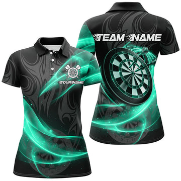 Personalized Turquoise Twinkle Light Dart Polo & 1/4 Zip Shirts for Women - Darts Team Jerseys T2984