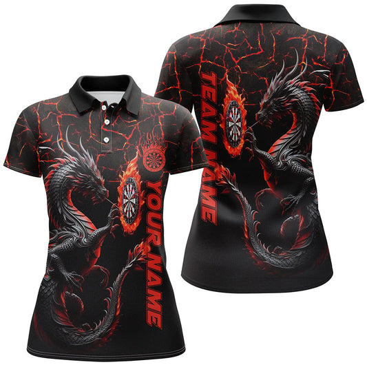 Custom Women's Red Dragon 3D Printed Darts Shirt - Personalized Team League Jersey T1841