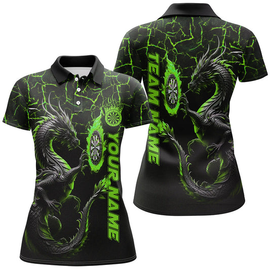 Custom Women's Green Big Dragon 3D Printed Darts Shirt - Personalized Team League Jersey T1842