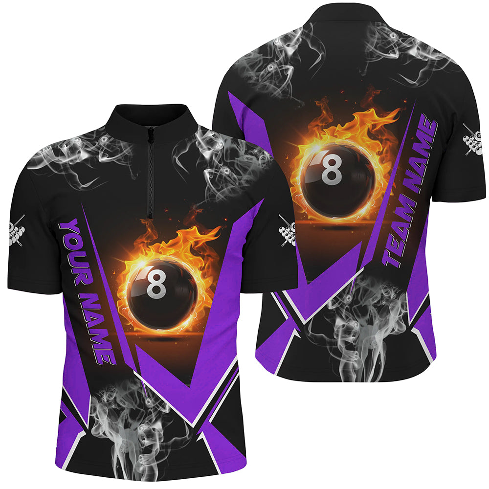Uniform Rakers Billiard Purple Billiard Jersey Flame - Custom 8 Ball Pool Shirts for Men - Team ...